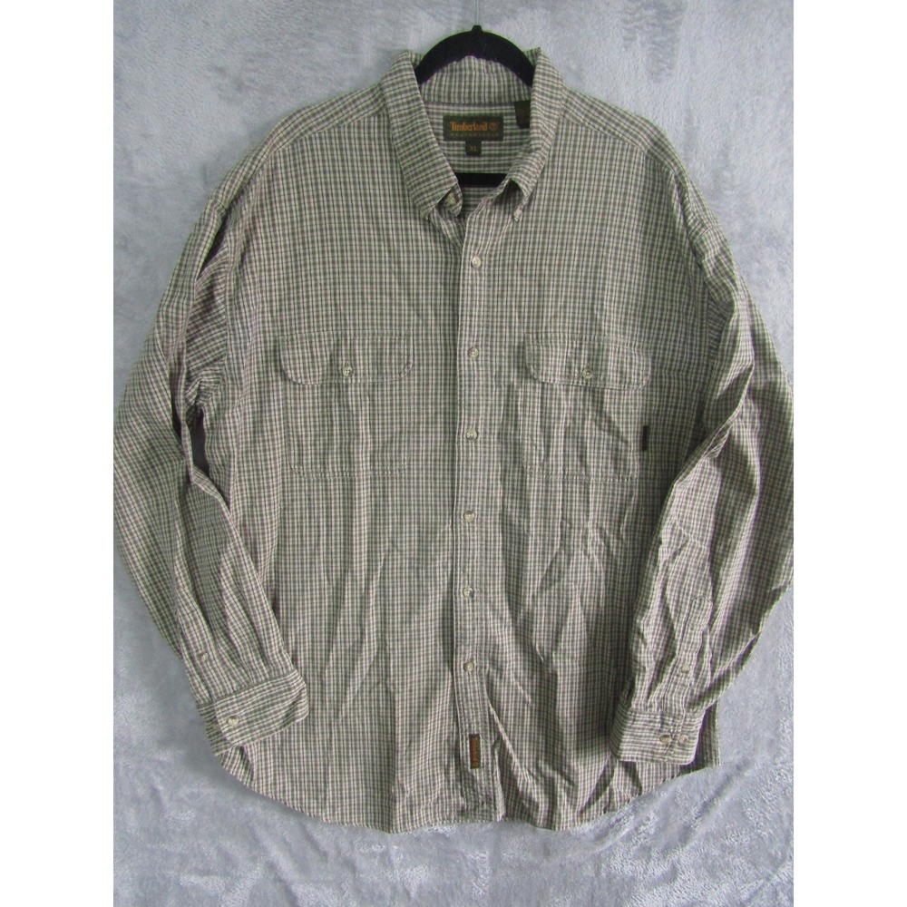 Timberland Weathergear Mens XL‎ Plaid Long Sleeve Button Up Shirt Casual Outdoor